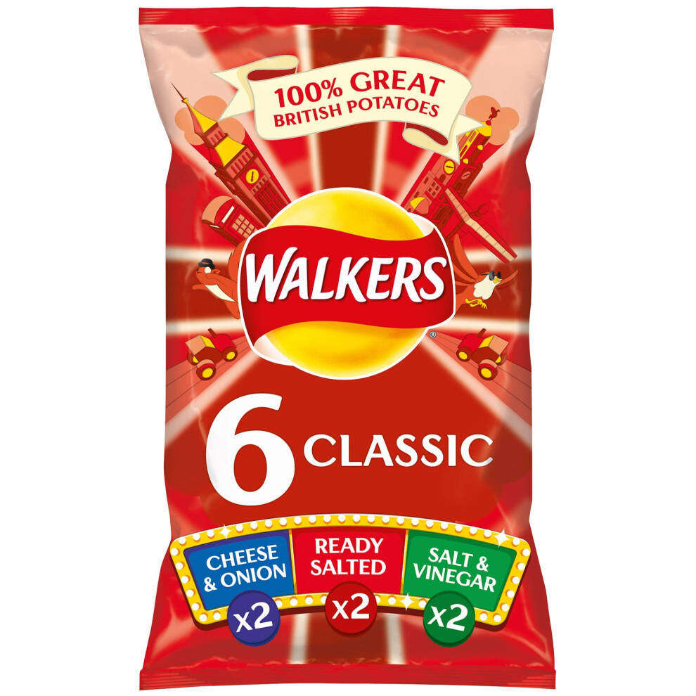 Walkers Crisps Classic Variety Multipack - 18x6x25g