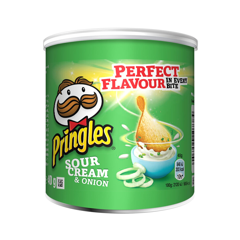 Pringles Sour And Onion Crisps - 12X40g Cream
