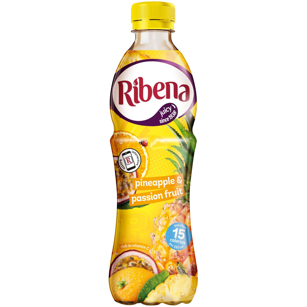 Ribena Pineapple And Passion Fruit Drink - 12X500ml Light