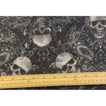 Fat Quarter Wicked Skull Pattern Black 100% Cotton Quilting Fabric