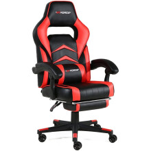 (Red) Gtforce Turbo Reclining Sports Racing Gaming Office Desk Pc Car Faux Leather Chair (Blue)