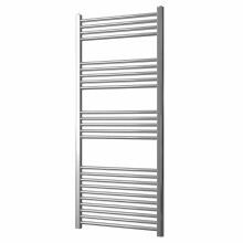 Greened House 600mm wide x 1400mm high Chrome Straight Central Heating Towel Rail Flat Designer Towel Radiator