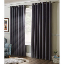 Alan Symonds Blackout Curtains Eyelet Ring Top, Polyester, Silver, 46 x 54