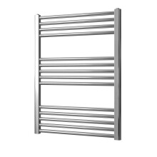 Greened House 600mm wide x 800mm high Chrome Curved Central Heating Towel Rail Designer Straight Towel radiator
