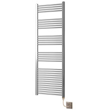 Greened House 600mm wide x 1800mm high Chrome Flat Electric Heated Towel Rail Designer Straight Towel radiator