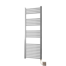 Greened House 500mm wide x 1400mm high Chrome Flat Electric Heated Towel Rail Designer Straight Towel radiator