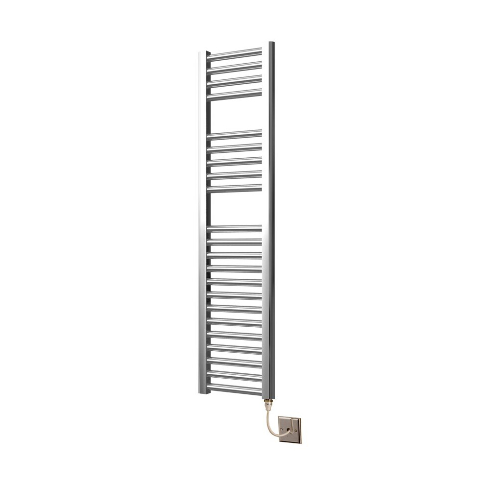 Extra High Heat Output  Chrome Electric Towel Rail 300 x 1200mm Flat Bathroom Radiator Heater