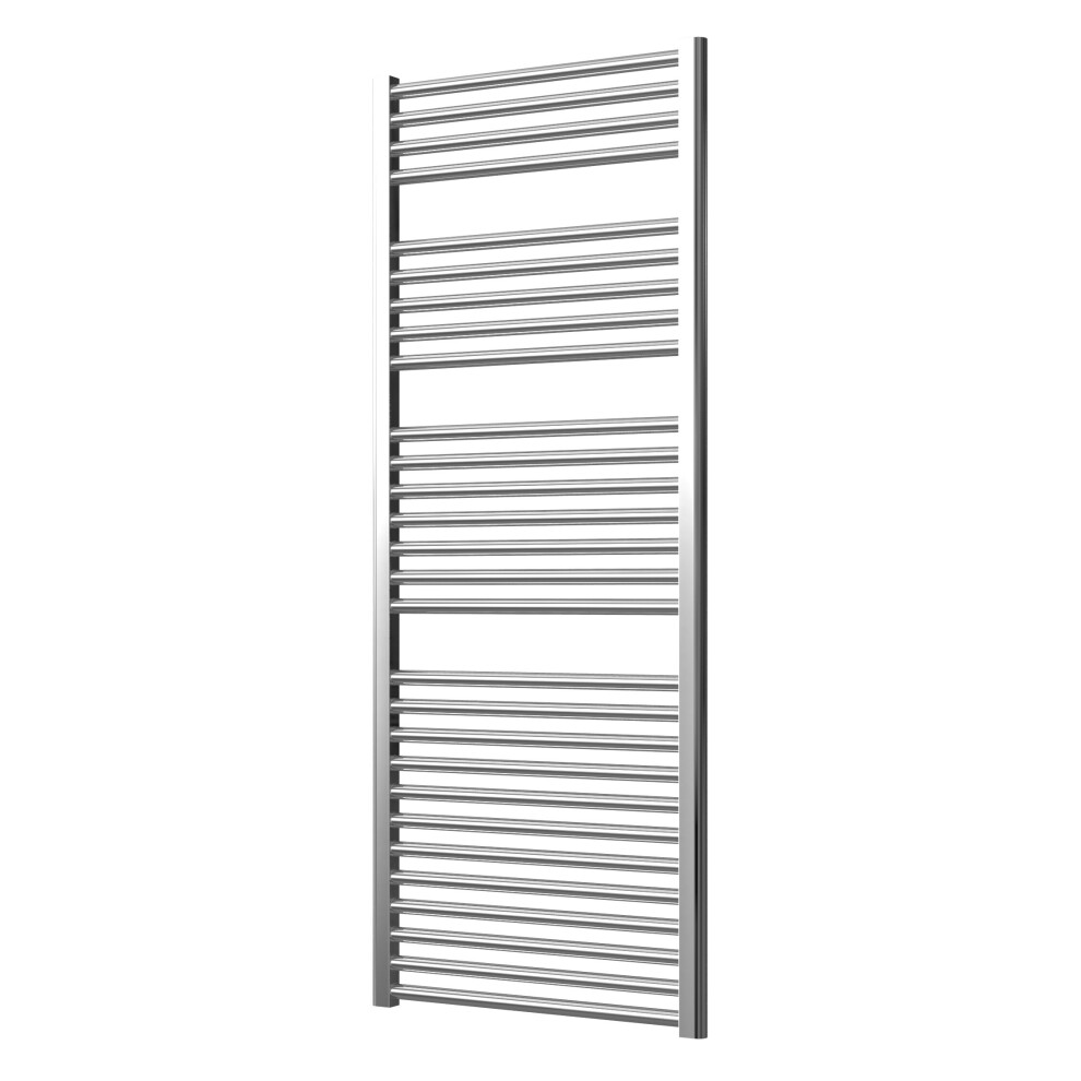 Extra High Heat Output  Chrome Central Heating Towel Rail 600 x 1500mm Flat Bathroom Radiator Heater