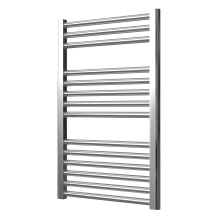 Extra High Heat Output Chrome Central Heating Towel Rail 500 x 800mm Flat Bathroom Radiator Heater