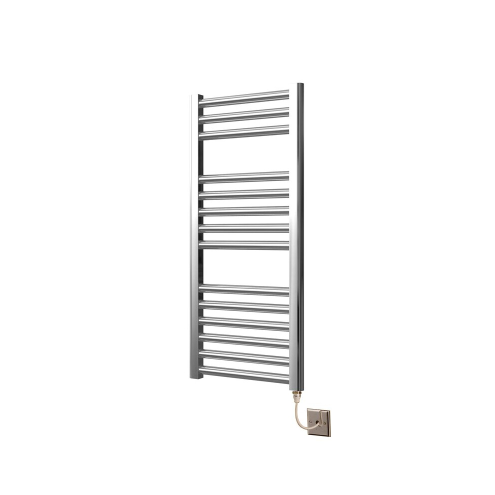 Extra High Heat Output  Chrome Electric Towel Rail 400 x 800mm Flat Bathroom Radiator Heater