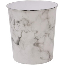 JVL Small Marble Waste Paper Bin, 24.5cm x 26.5cm approx