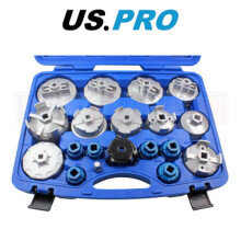 US PRO Tools 19pc Oil Filter Wrench Set Cup Leg Socket Types Various Models