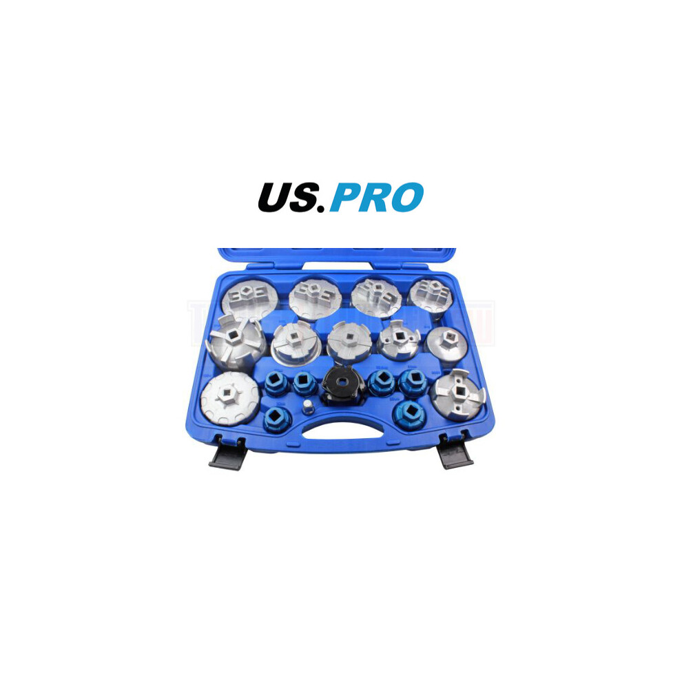 Us Pro Tools 19Pc Oil Filter Wrench Set Cup Leg Socket Types Various Models