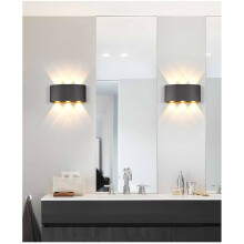 (4W-Warm White) LED Wall lamp indoor outdoor Waterproof Porch Lights Home Up and Down Wall Light 85-265V wiring wall lamp