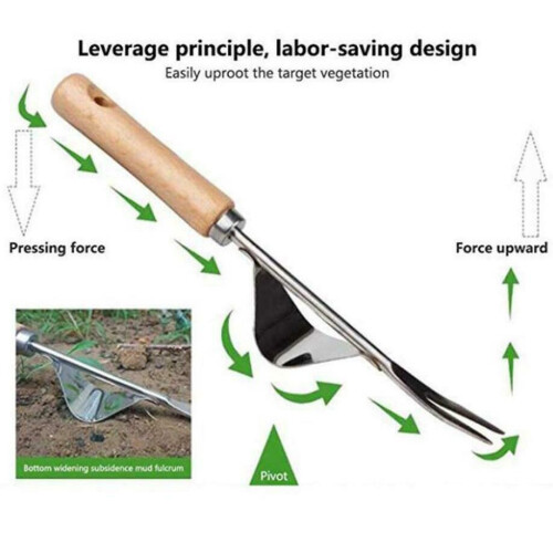 Garden Weeding Tool Stainless Steel Hand Weeder Tool Weed Remover Grass Puller Fork Trimmer Prying Tool 2