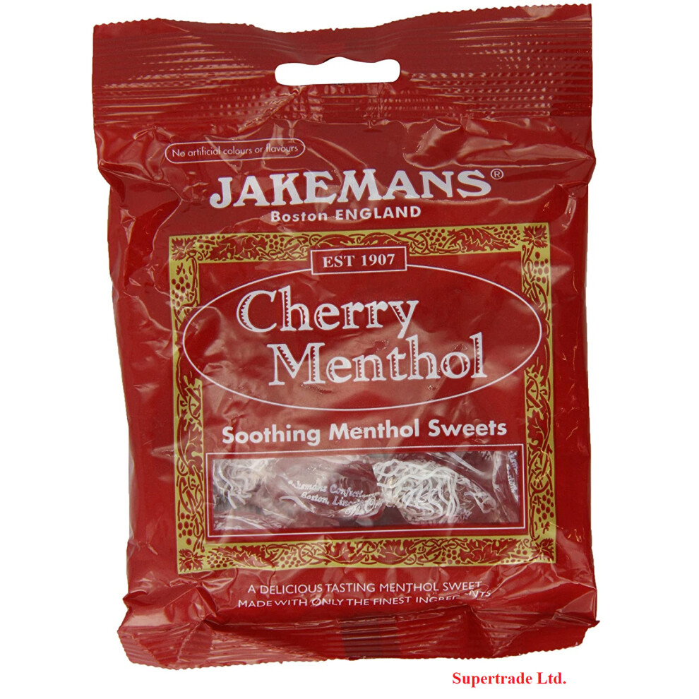 Jakemans Cherry Soothing Menthol Sweets Bags Lozenges - 73G