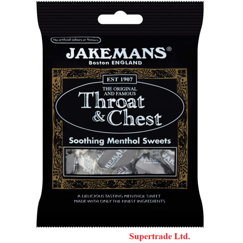 Jakemans Jakemans Throat & Chest Soothing Menthol Sweets Bags - 73g