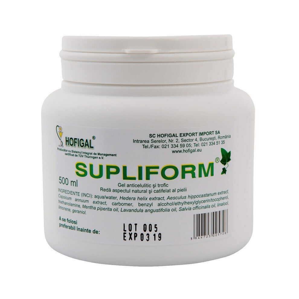 Hofigal Supliform Body Care Gel 500 Ml – Helps Reduce Cellulite, Firms & Revitalizes Skin –