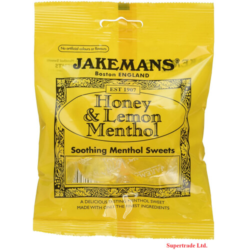 Jakemans 10 X Jakemans Honey & Lemon Soothing Menthol Sweets Bags Lozenges 73g