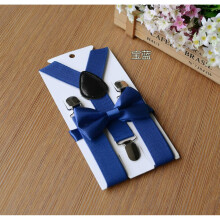 (10# Royal Blue) Adjustable Suspender and Bow Tie Set Boy Girl Baby