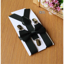 (03# Black) Adjustable Suspender and Bow Tie Set Boy Girl Baby