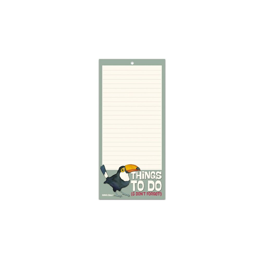 Emma Ball Magnetic Notepad Lined Shopping List - Toucan