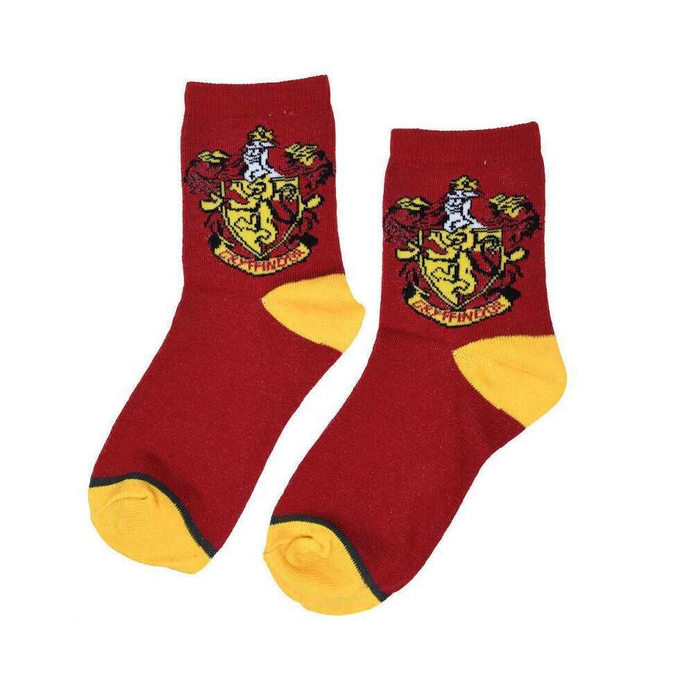 (Gryffindor) 1Pair Of Harry Potter Socks House Logo Multicoloured