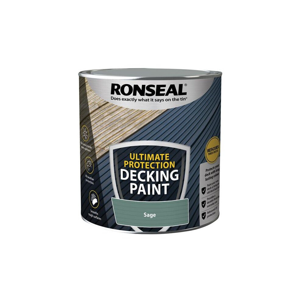 Ronseal Ultimate Protection Decking Paint Sage 2.5 litre 39098