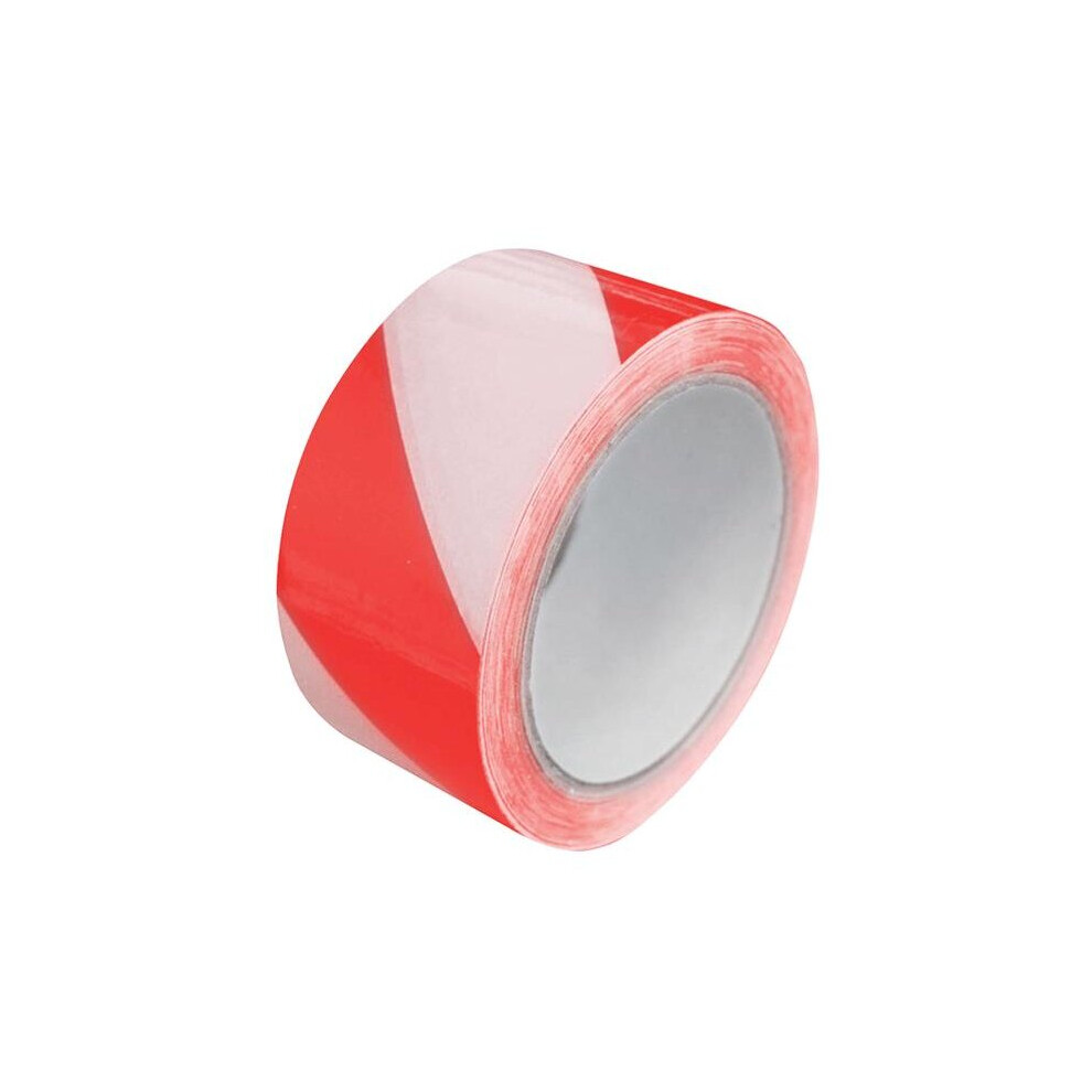 Faithfull Laminated Self-Adhesive Hazard TapeÂ Red/White 50mm x 33m