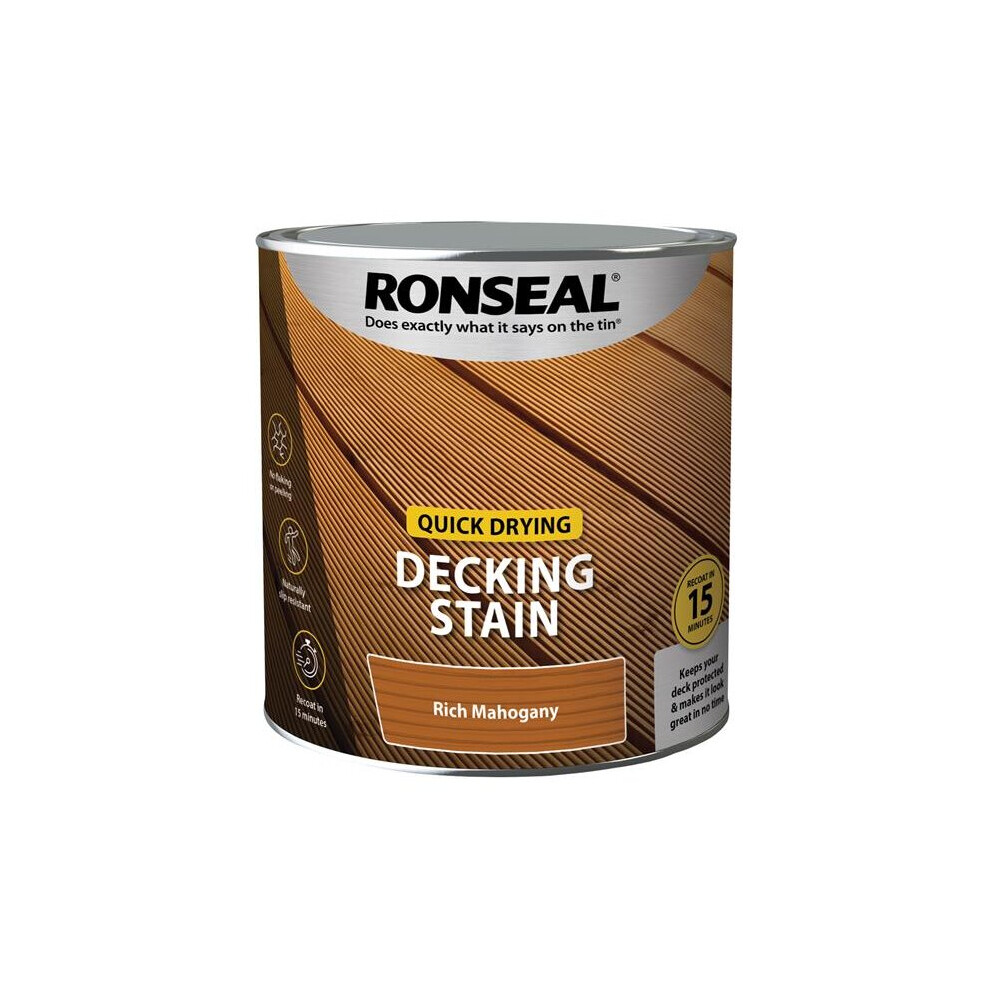 Ronseal Quick Drying Decking Stain Rich Mahogany 2.5 litre 39076