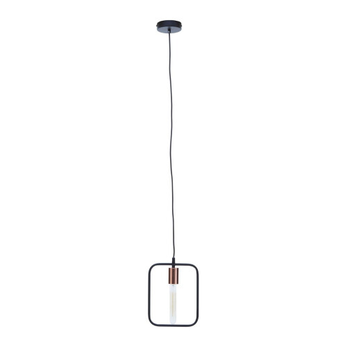 Premier Housewares Modern Black And Copper Finish Pendant Light, Industrial Design Ceiling Light, Versatile Pendant Light