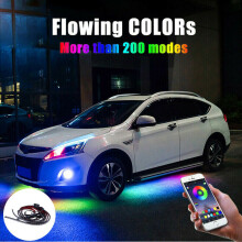 Car RGB LED Strip Underglow Neon Light Kit App Apps Control Decor