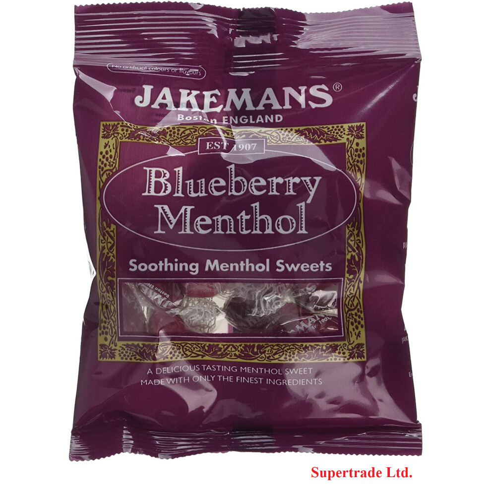 Jakemans Blueberry Soothing Menthol Sweets Bags Lozenges - 73g