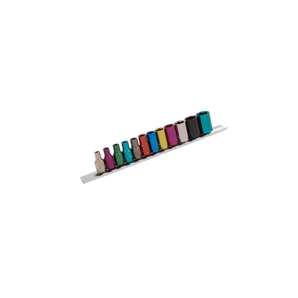 Neilsen CT0905 12 Piece 1/4" Dr Multi-coloured Sockets