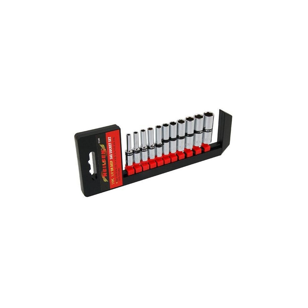 Neilsen Ct1602 11Pc 1/4" Dr Sae Deep Socket Set