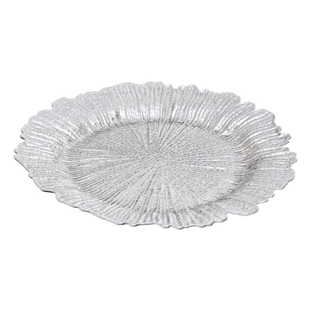 33cm Dia Silver Finish Reef Charger Plate