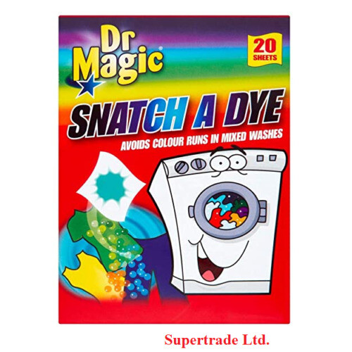 Dr Magic Snatch a Dye Avoids Colour Runs in Mixed Washes - 20 Sheets Laundry