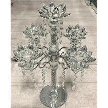 Crushed Diamond 5 Kaarshouder Gefacetteerde Ballen Fonkelend Zilver Kristal