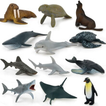 (Ocean Animal 12pcs Set) 12pcs Kids Toys Sea Zoo Set Wild Animals Toys