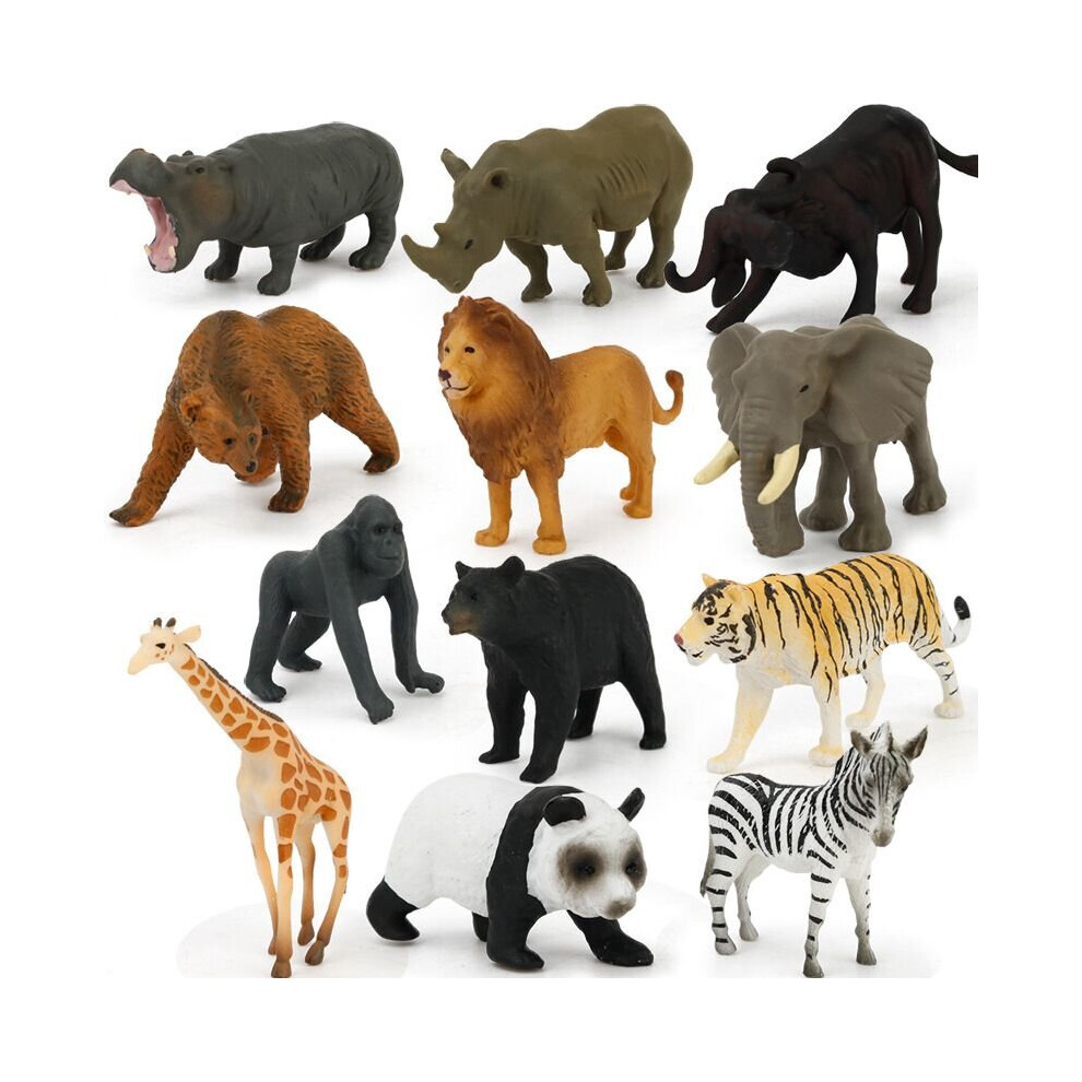 (Wild Animals  12pcs Set) 12pcs Kids Toys Sea Zoo Set Wild Animals Toys