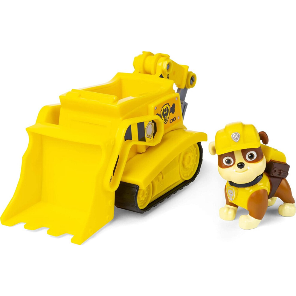 PAW Patrol Rubble's Bulldozer Vehicle with Collectible Figure, for Kids Aged 3 Years and Over