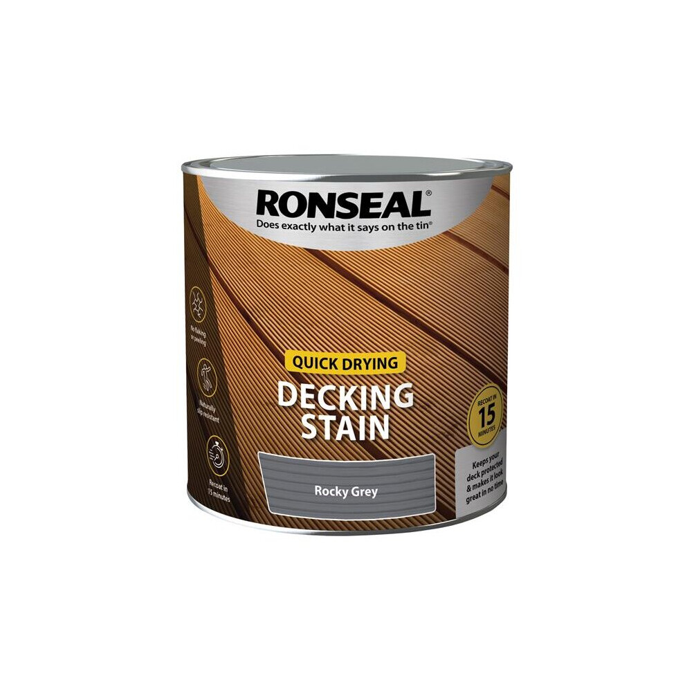 Ronseal Quick Drying Decking Stain Rocky Grey 2.5 litre 39078