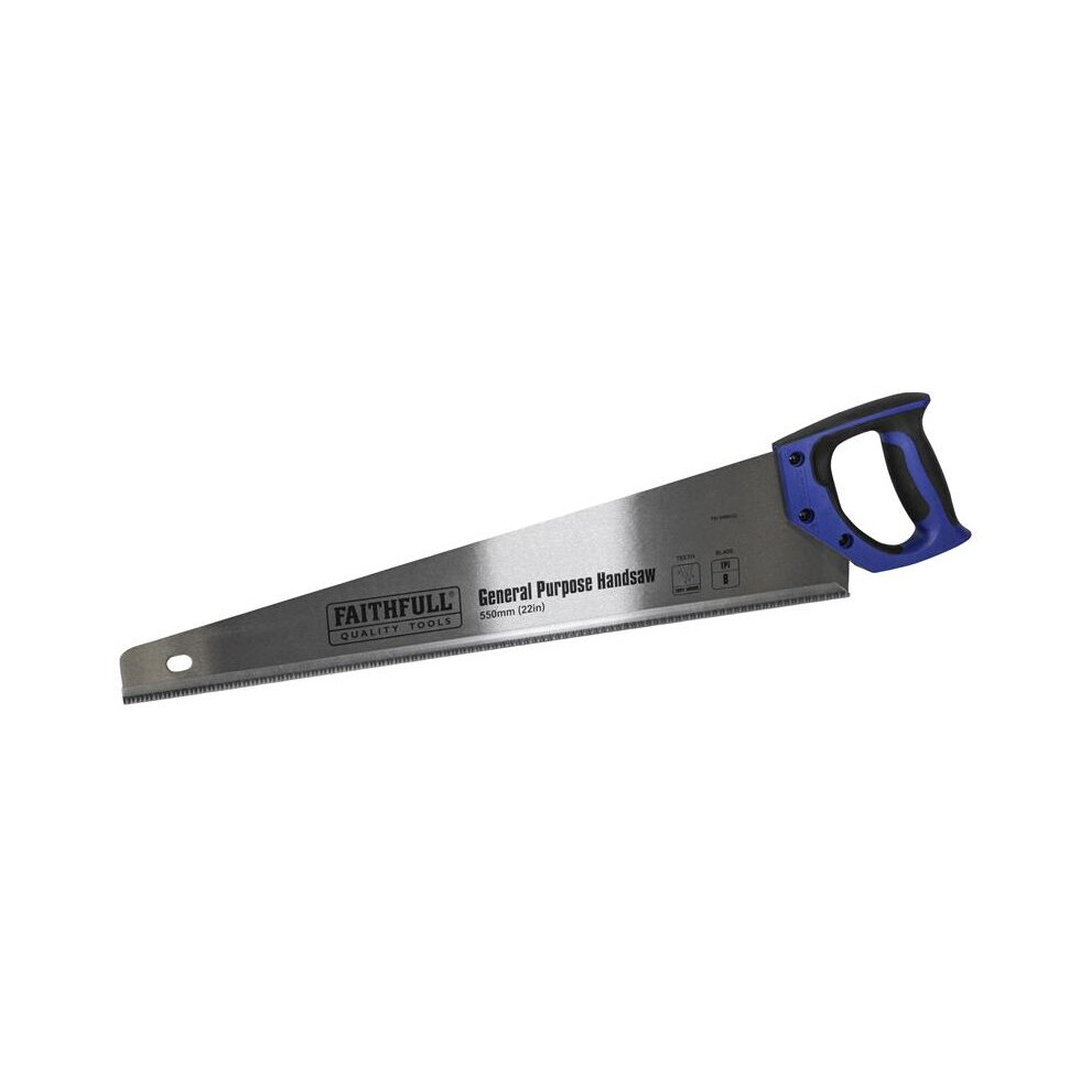 Faithfull General-Purpose Hardpoint Handsaw 550mm (22in) 8 TPI