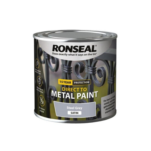 Ronseal Ronseal Direct op Metaal Verf Staalgrijs Satijn 250ml 39188