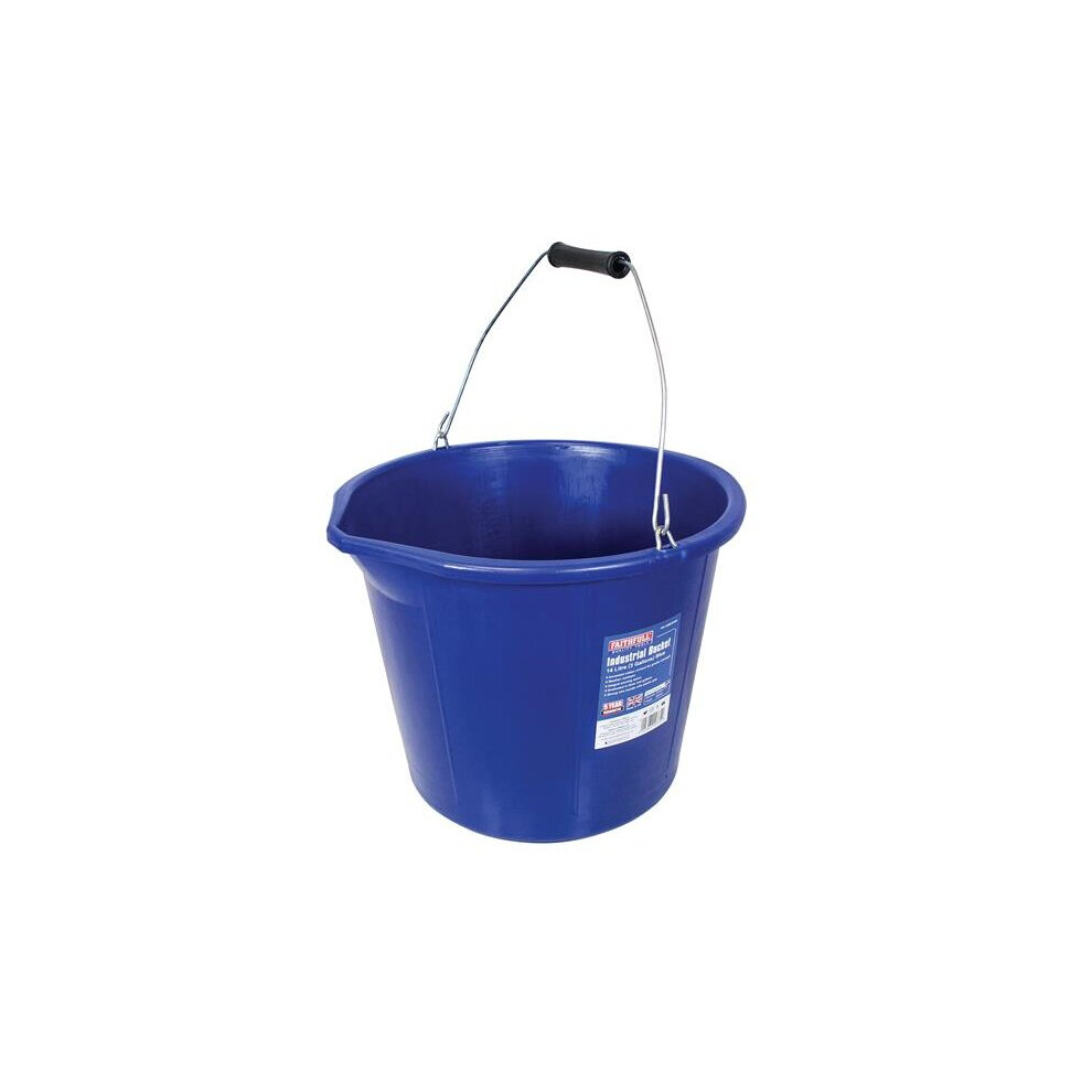 Faithfull Builder's Industrial Bucket 14 Litre (3 Gallon) - Blue