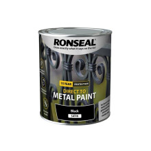 Ronseal Vernice diretta per metallo nero satinato 750ml 39196