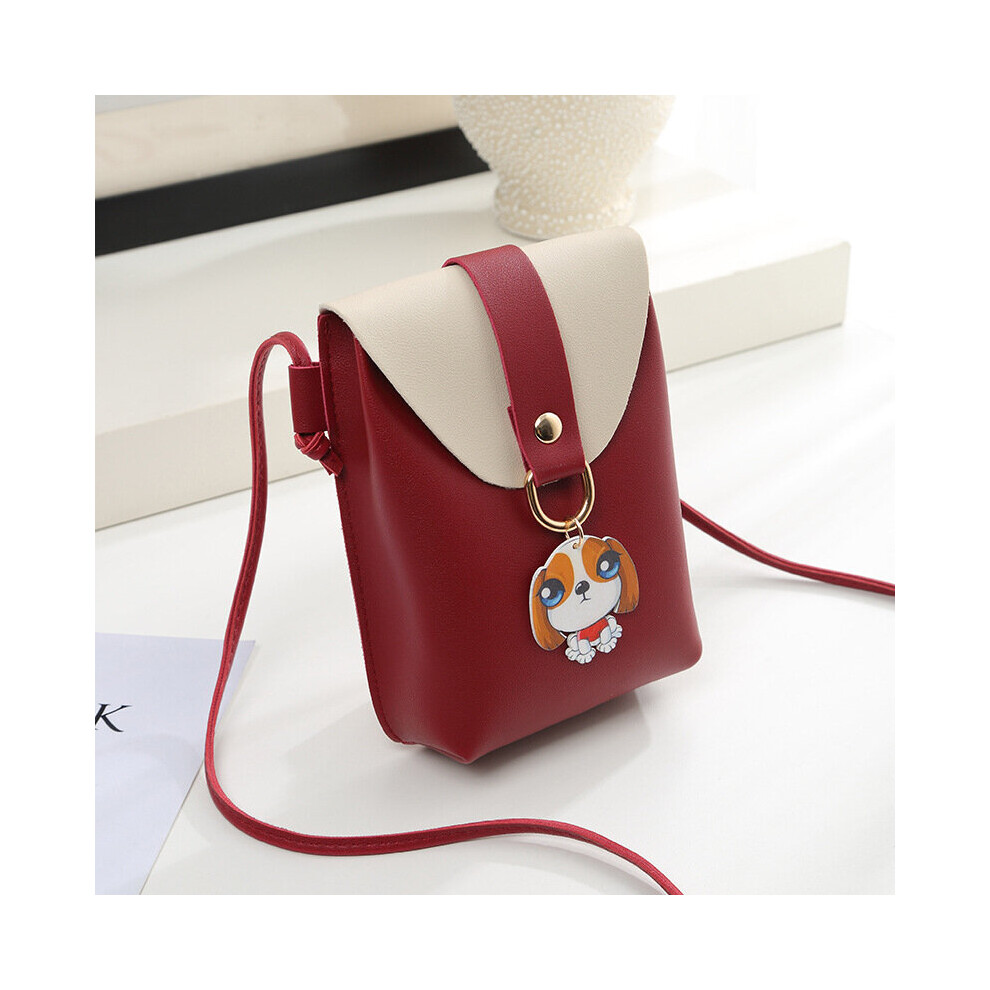 (Red) women mobile phone pocket bag shoulder bag Wallets 