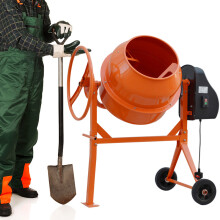Mobile Electric Cement Mixer 120L 220V 450W Powerful Concrete Mortar Mixing Tool