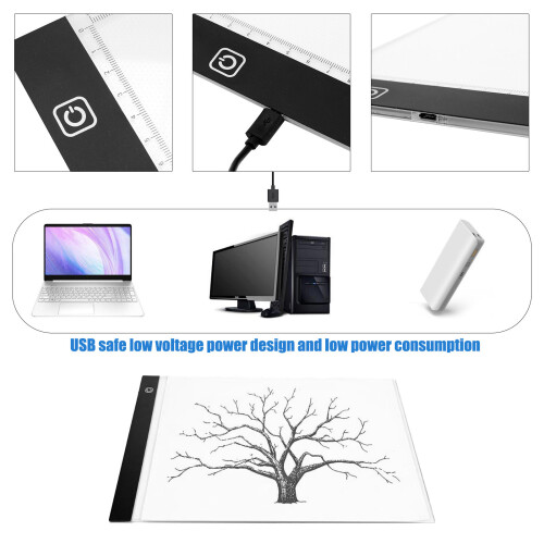 A3 LED Drawing Board Tracing Light Box Stencil Tattoo Copy Artist Craft Table 2