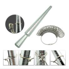 Ring Sizer Tool Stick Metal Mandrel Finger Gauge Jewellery Kit